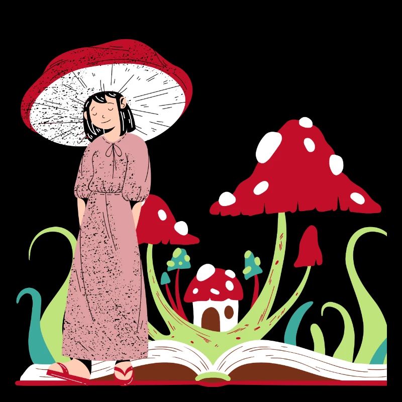 Princesse champignon, champignons rouges cottagecore
