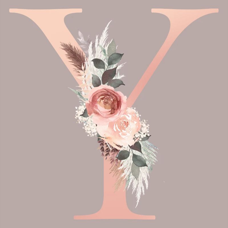 Personnalisable Monogram Y Fleurs Boho
