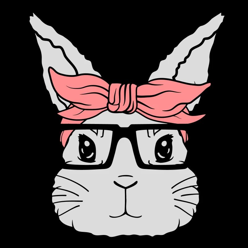 Visage de lapin nerd féminin