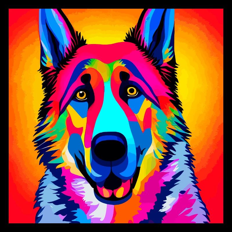 Deutscher Schäferhund, digitale Malerei,