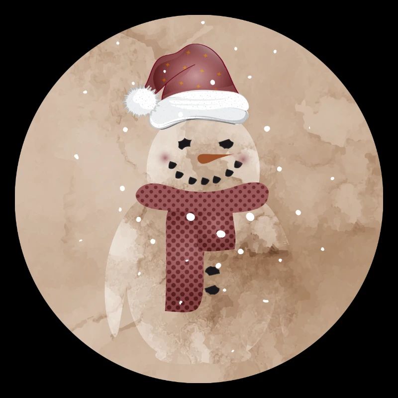 cute snowman with cap and turnip nose