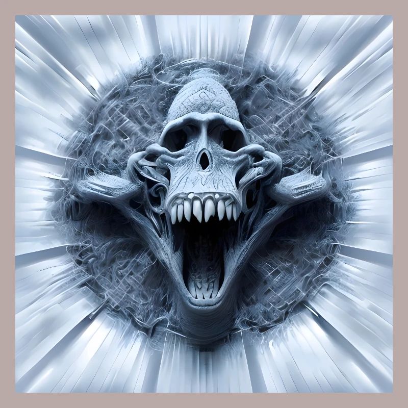 Affenschädel, Monkey Skull, Schädel, Digital Art