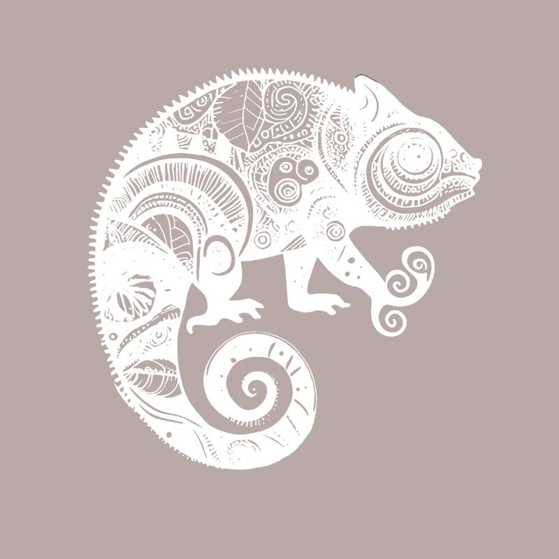 Caméléon aux motifs aztèques boho