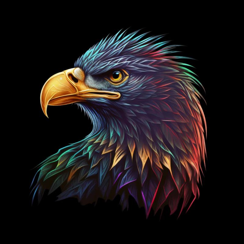 AIGLE REGARDANT A GAUCHE - MULTIPLE COULEURS