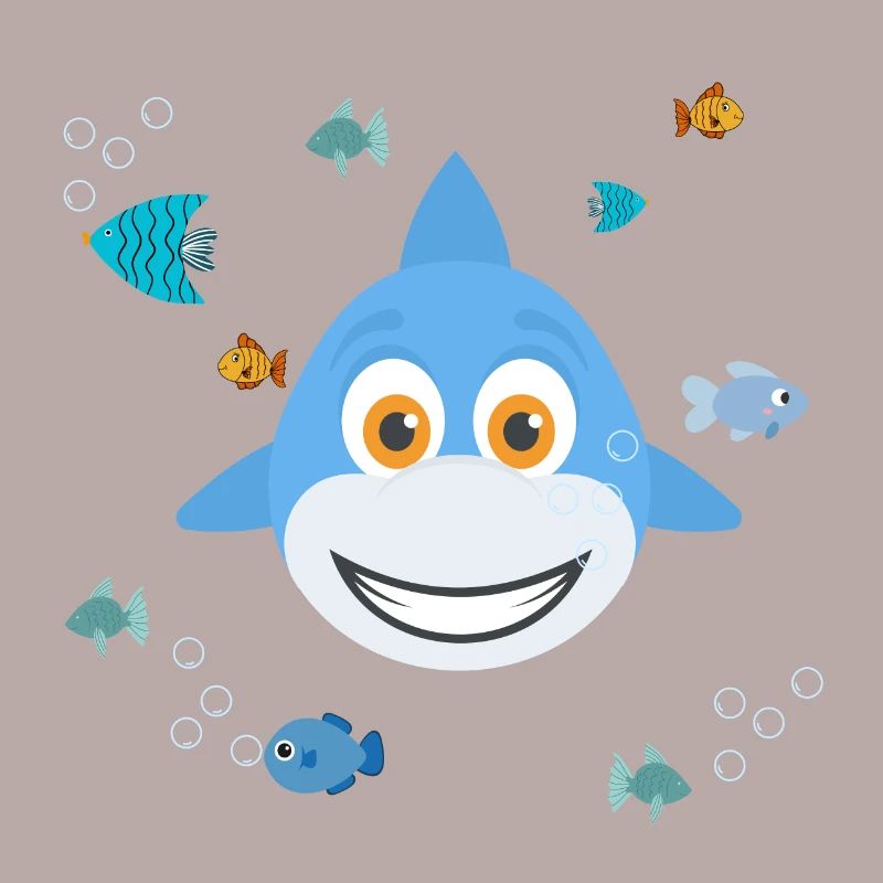 Child shark with small fish