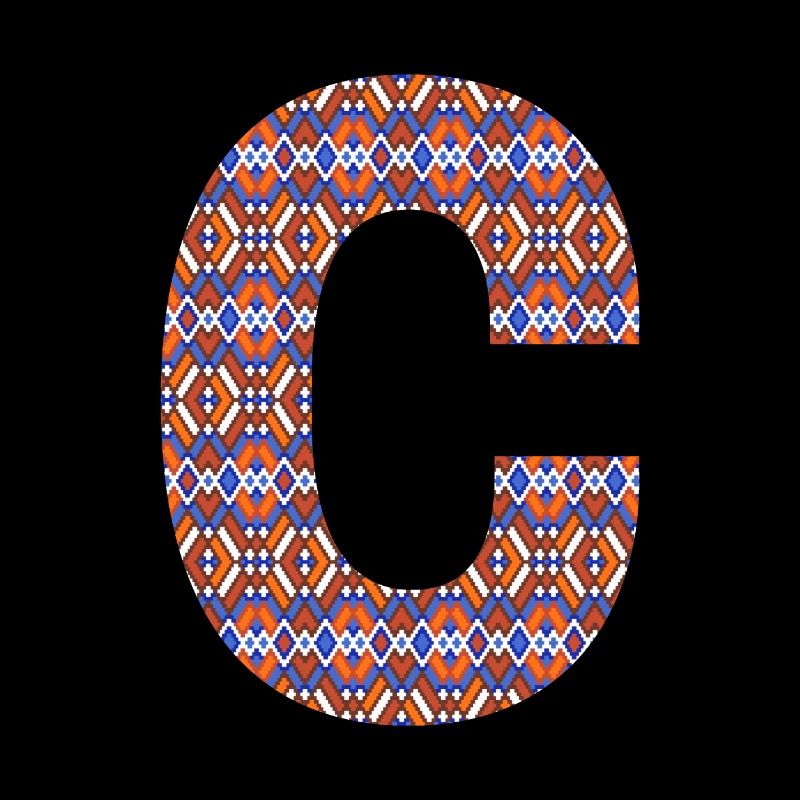 Monogram Letter C- geometric pattern