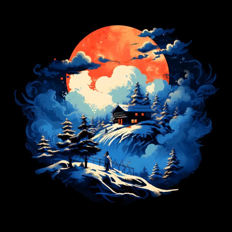 Romantic mountain hut in a wintry atmosphere