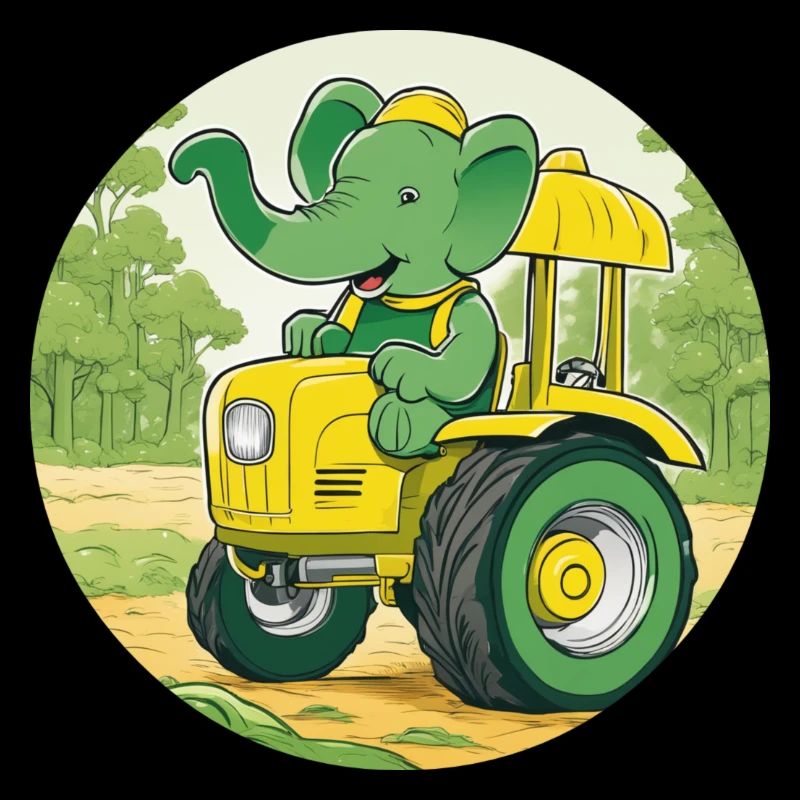Elefant auf Traktor