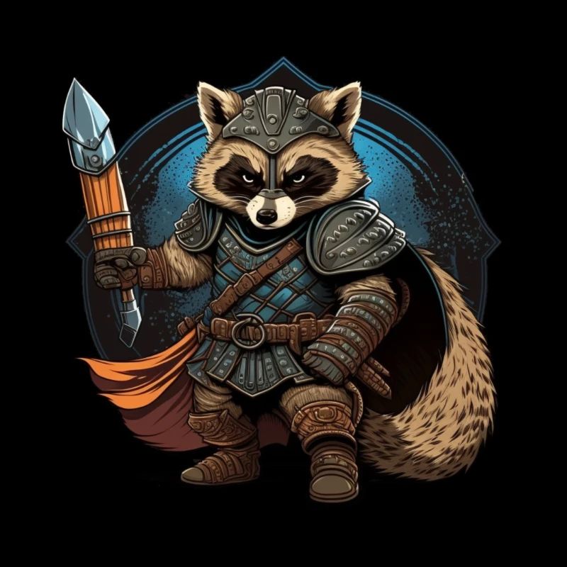 Fantasy-Krieger Waschbär