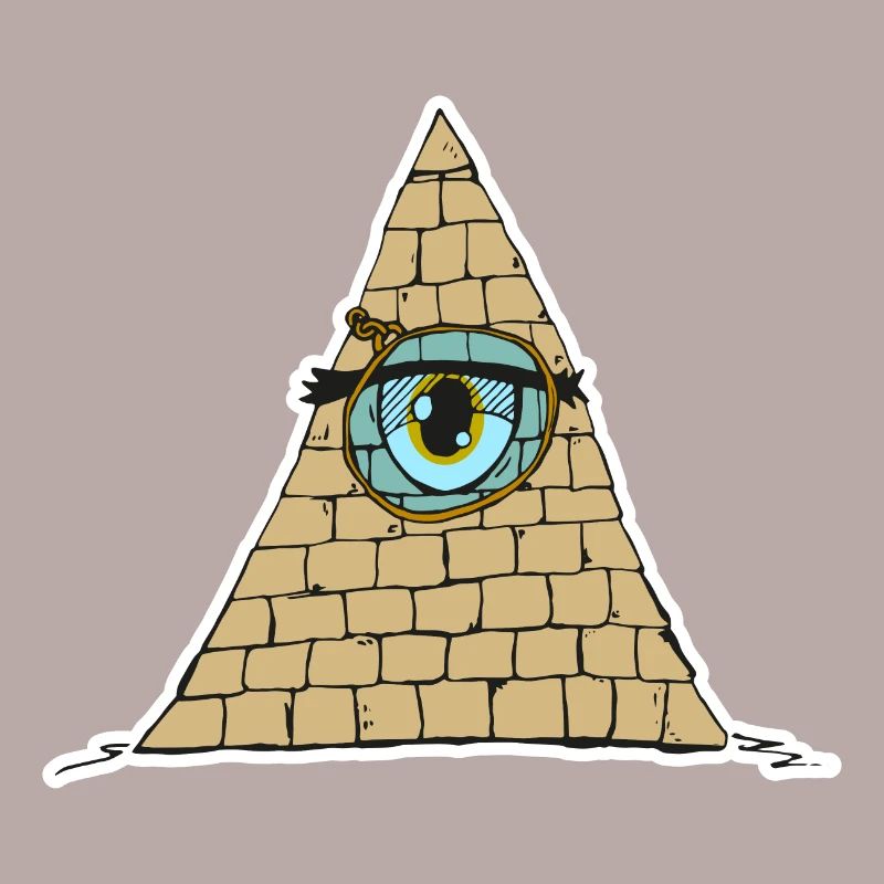 Oeil pyramidal avec Monokle - Style de dessin animé