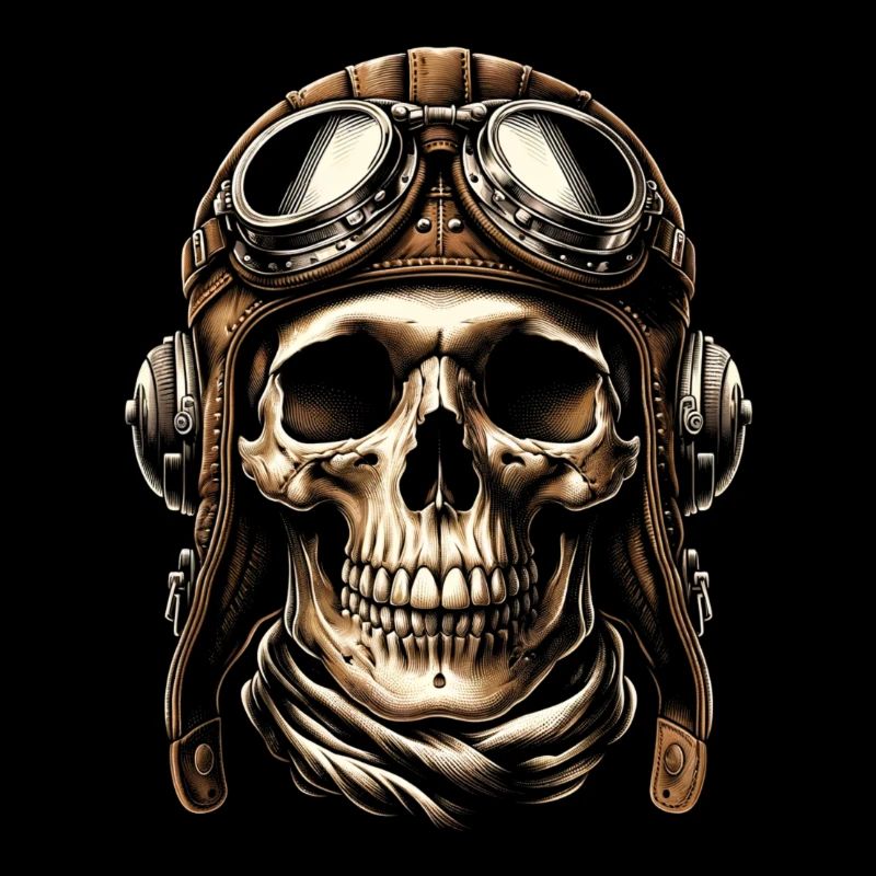 Vintage Aviator Skull