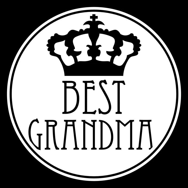 Best Grandma Crown Queen Classy Logo Round Circle