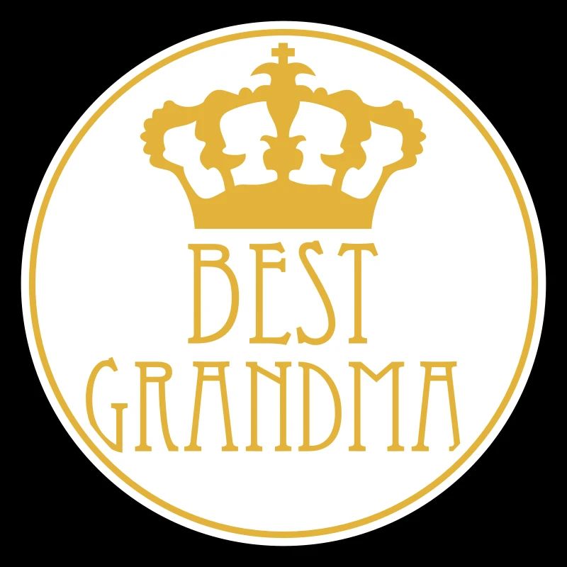 Best Grandma Crown Queen Classy Logo Round Circle