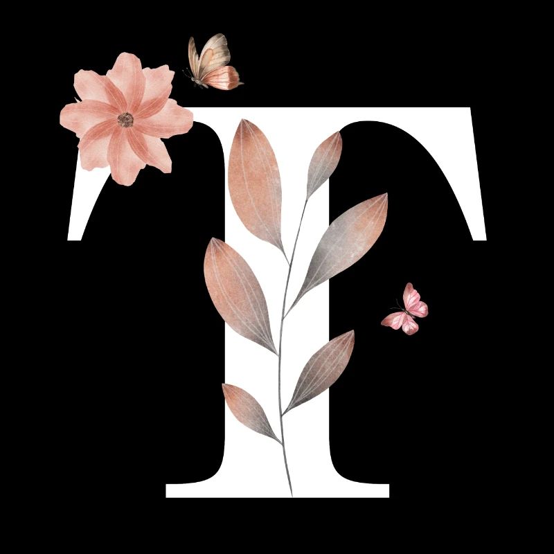 Buchstabe t Wildblumen Aquarelle