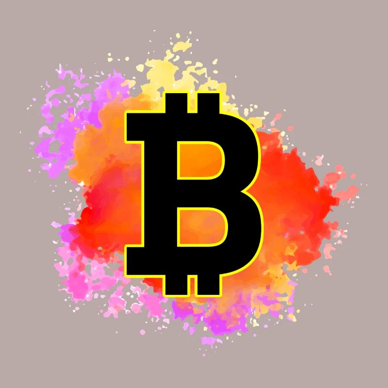 Colorful Bitcoin Design – Crypto Splash Art