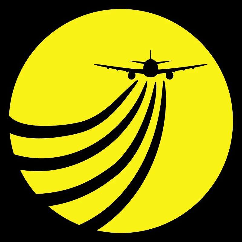 Airplane Flying In The Sun Flying Stripe Round