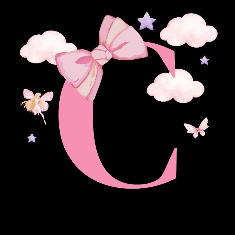 Letter c pink clouds