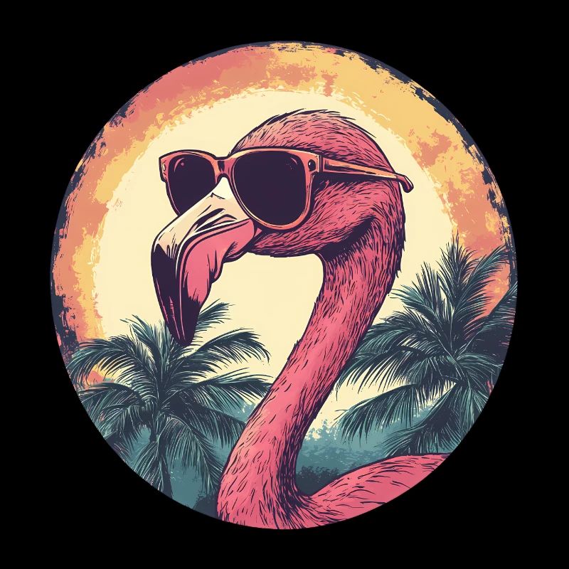 Flamingo Sunglasses Palm Trees Summer Beach