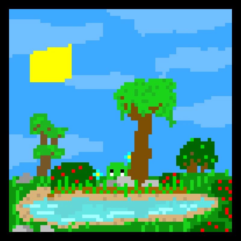 Paysage de pixels mignon !