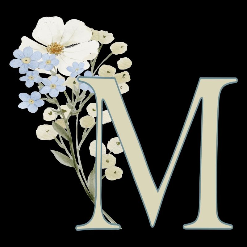 M with flowers
