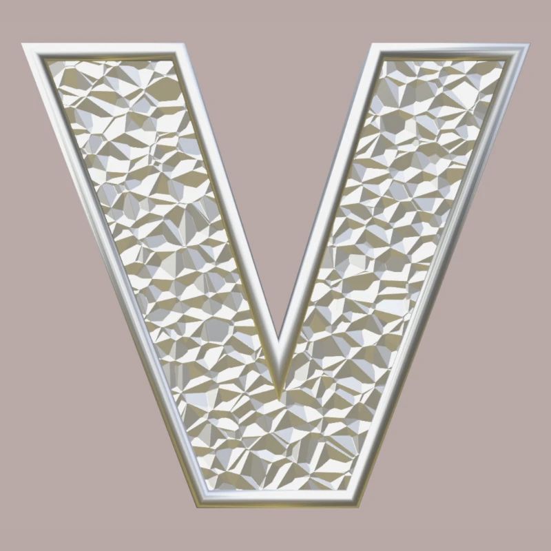 V, letter, initial, monogram,