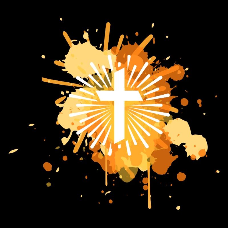 Das Kreuz mit bunten und optimistischen Farben