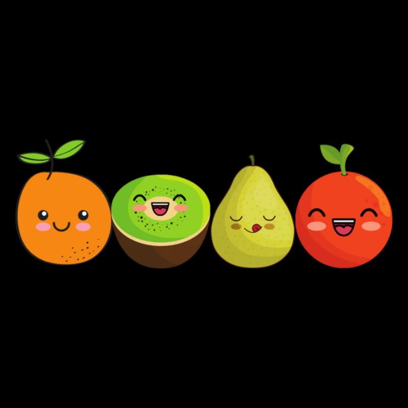 Funny fruit in a row