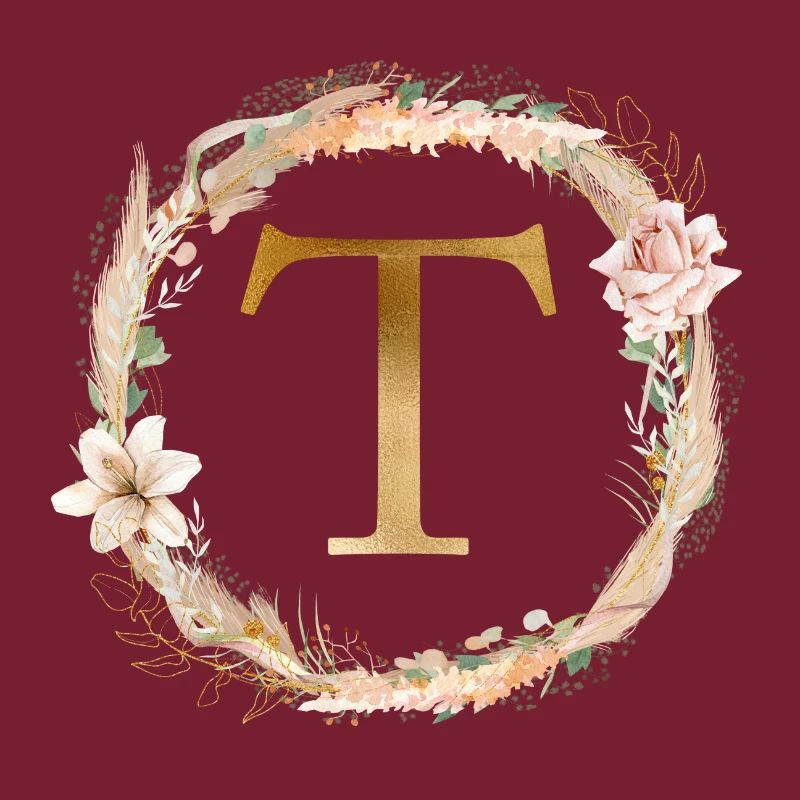 Customizable Monogram Watercolour Floral T