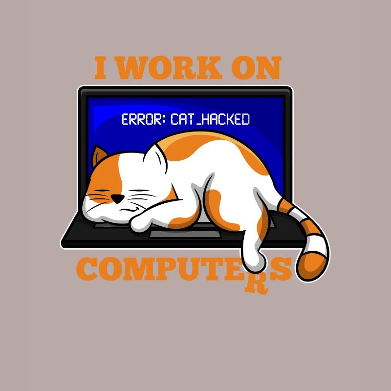 Chat et ordinateur cadeau de programmeur de piratage