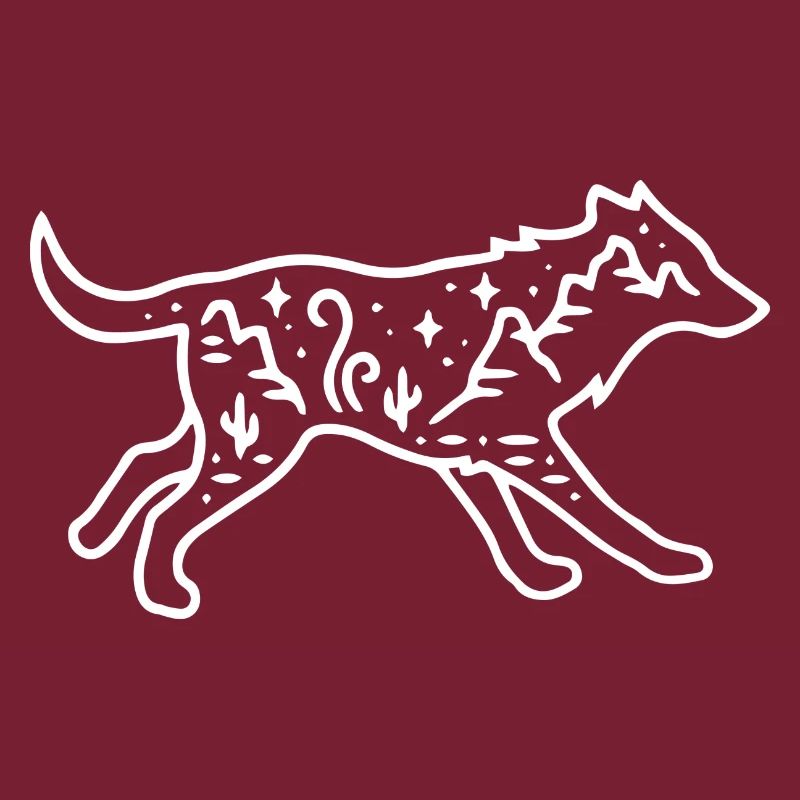 Wolf with steppe gift idea white