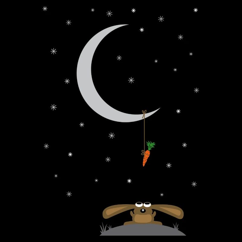 regarde de lapin à la carotte sur la lune