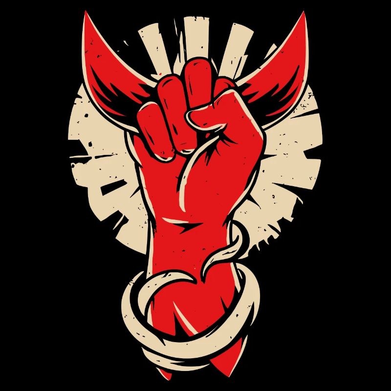 Devil horns hand