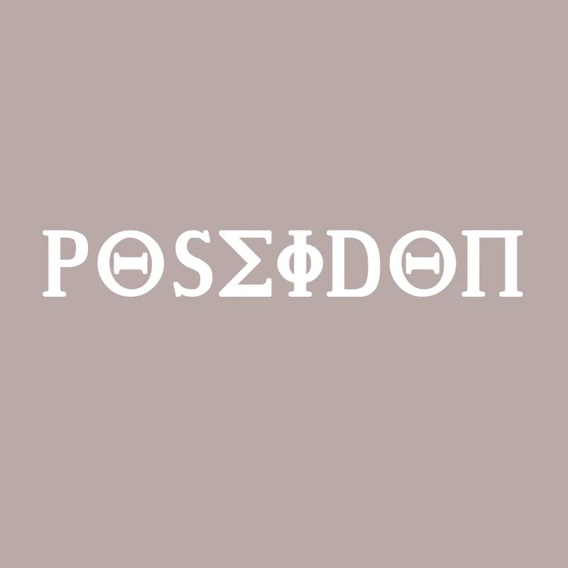 Poseidon design white in Greek script