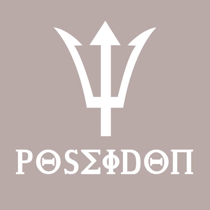 Poseidon design with trident gift idea white