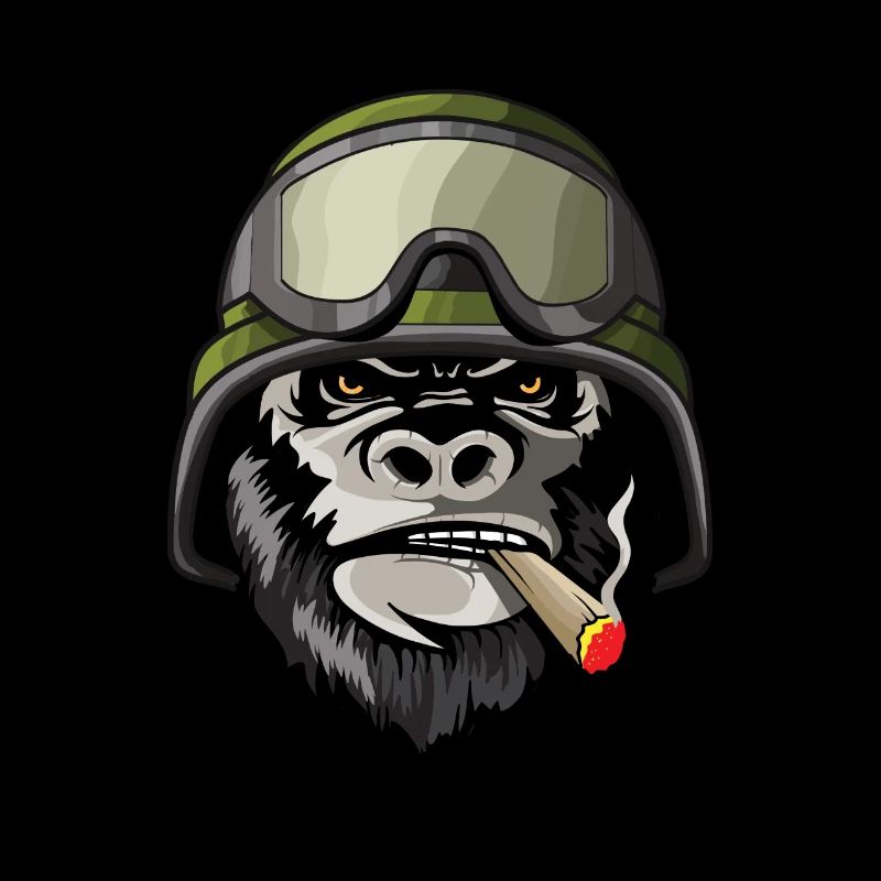 Affe Gorilla Soldat Zigarre Armee Soldat Geschenk
