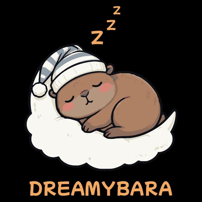 Capybara Dreamybara Noir – Chemise mignonne pour dormir
