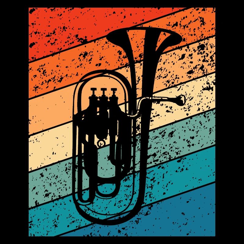 Retro Euphonium Player Brass Music