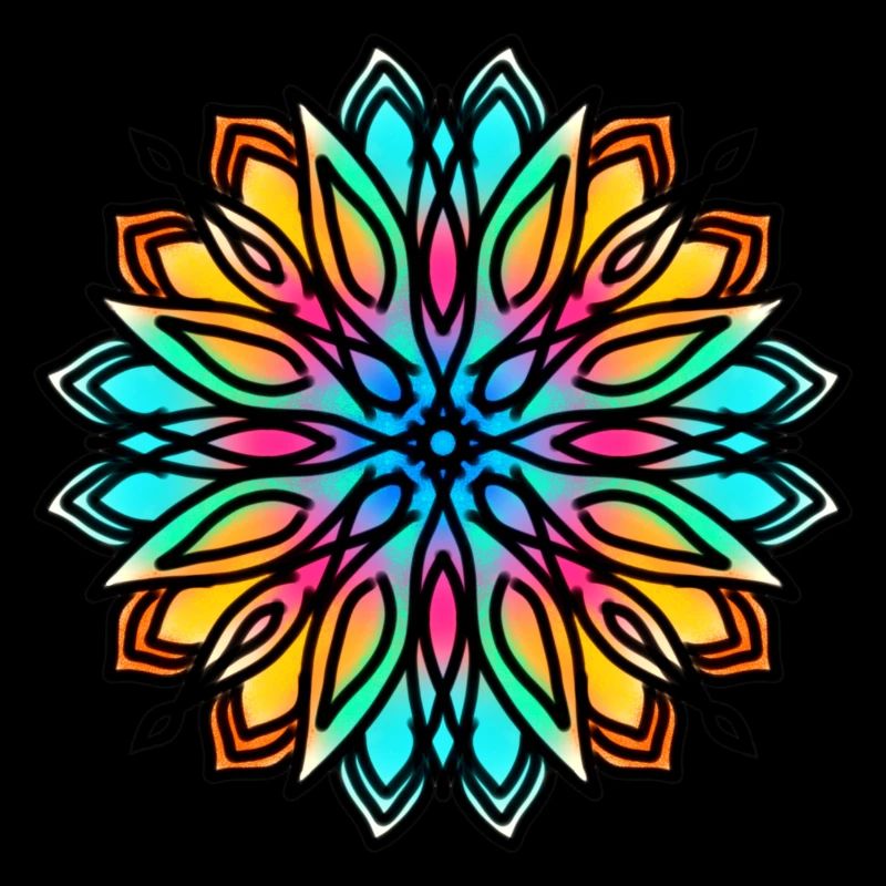 Mandala coloré motif fleur formes de forme lotus