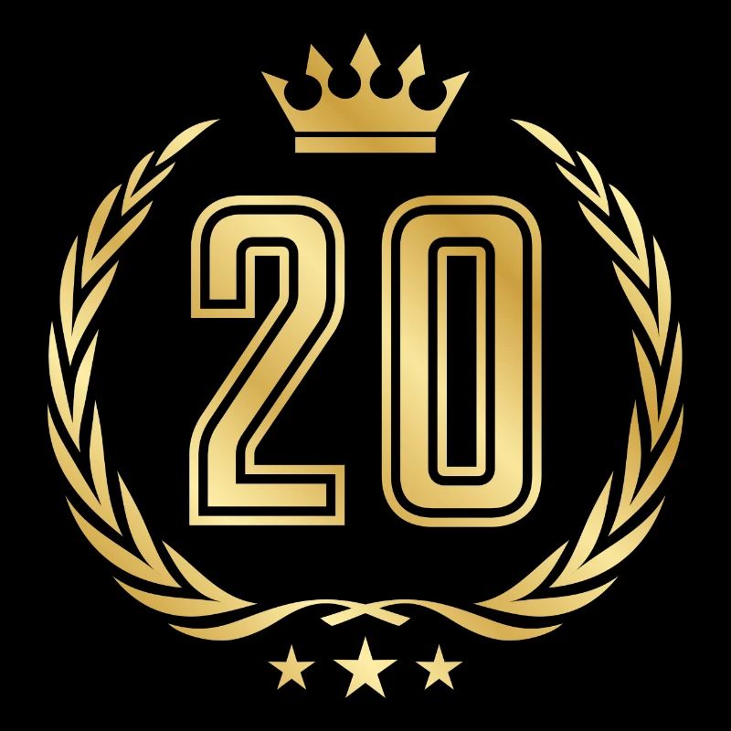 20 years gold wreath crown