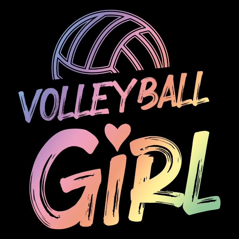 Volleyball Mädchen Herz Bunt