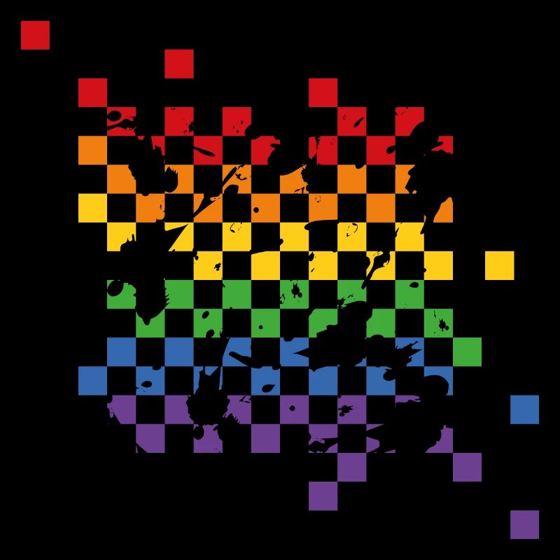 Rainbow Checkerboard Pattern - LGBT Tiles
