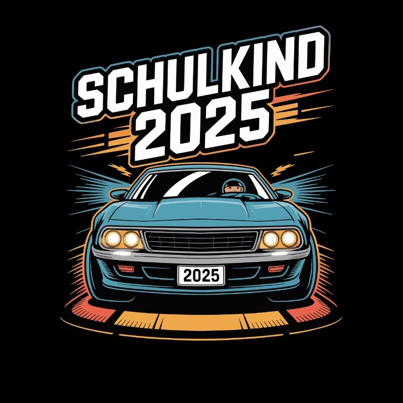 Einschulung Auto Schulkind 2025 Junge Rennauto