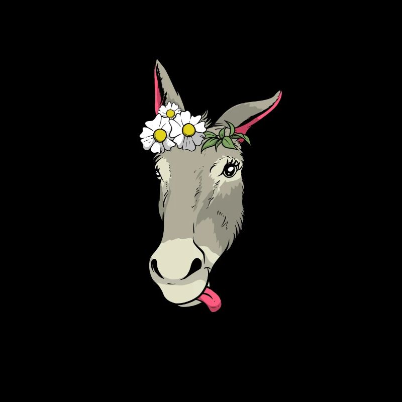 Âne doux avec cadeau de fleurs je mule