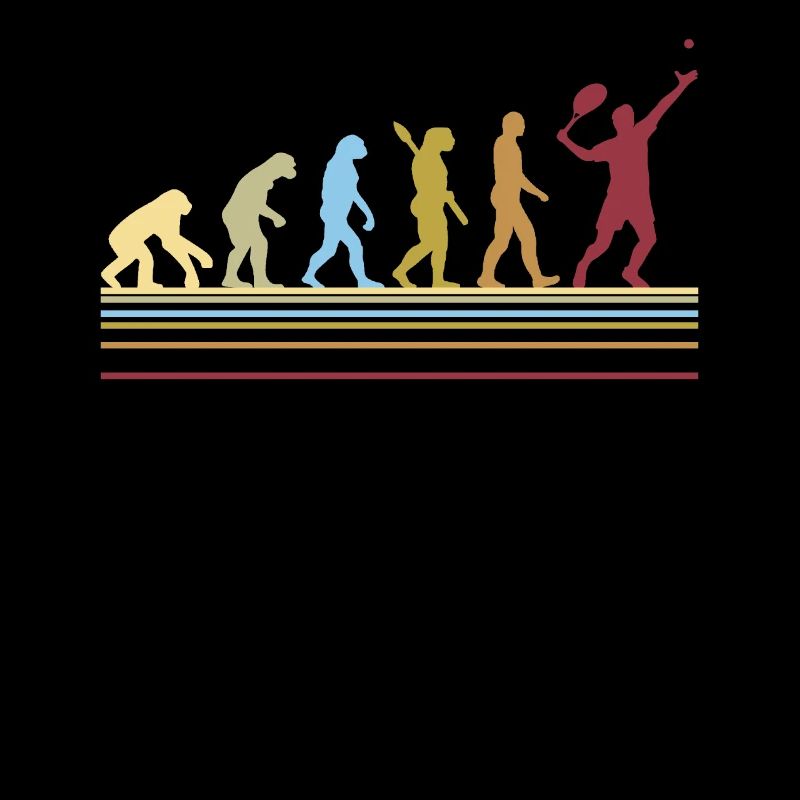Tennis player retro evolution gift graphic