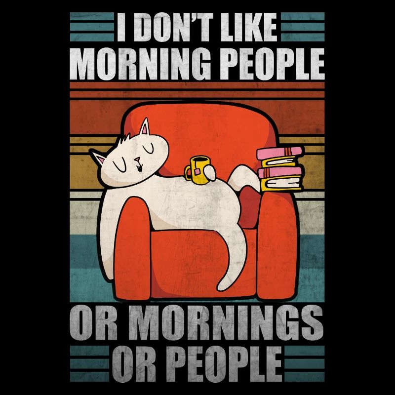Sarcastic Cat Coffee Moody Lazy Kitty
