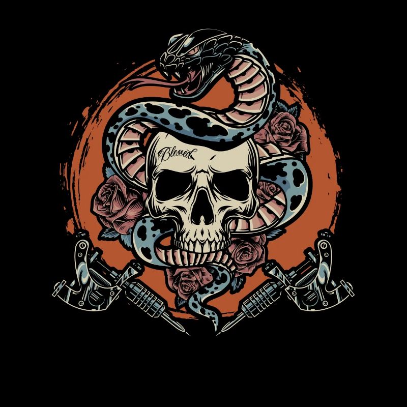 Skull Snake Tattoo Lover Tattoo