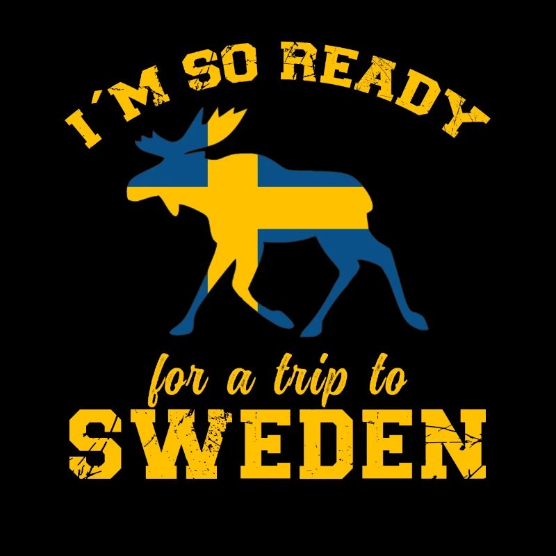 Schweden Spruch Sehnsucht Elch Flagge