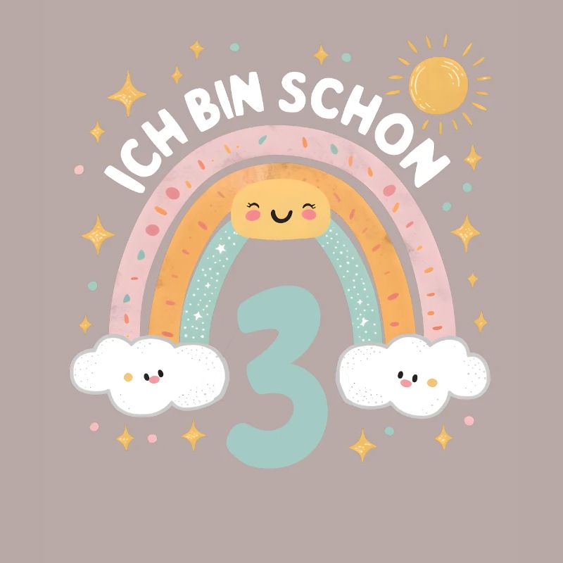 3rd Birthday Shirt Rainbow Cloud