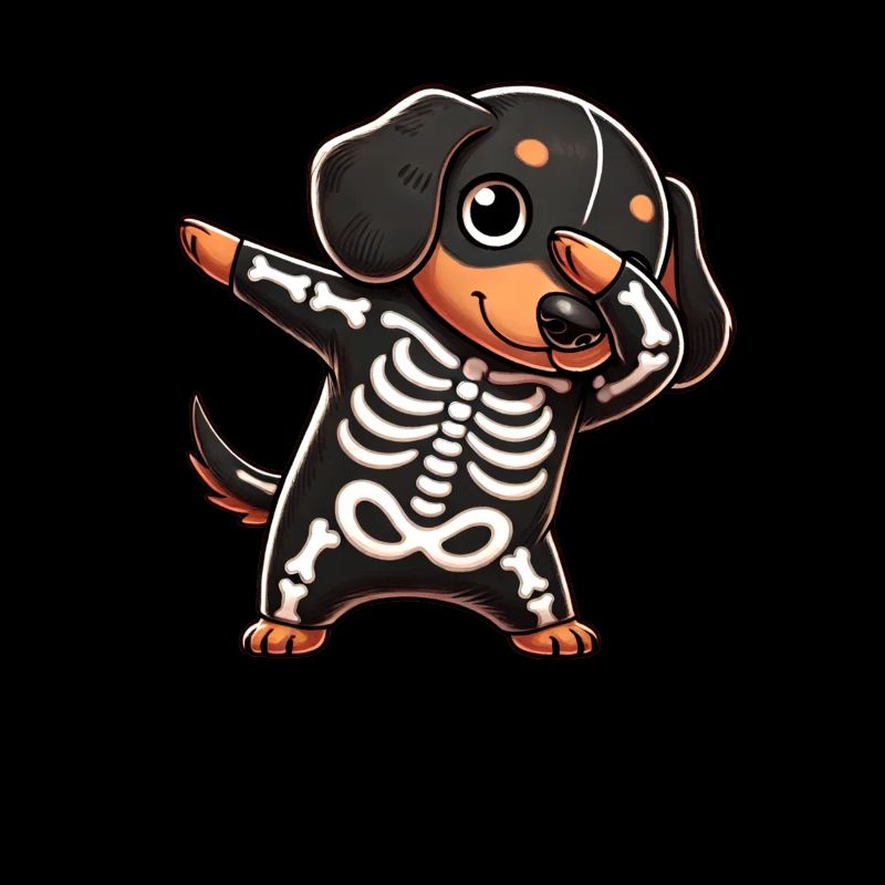 Dachshund Halloween Skeleton Cute Dachshund Kids