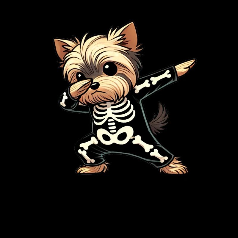 Yorkie Halloween Skeleton Cute Yorkshire